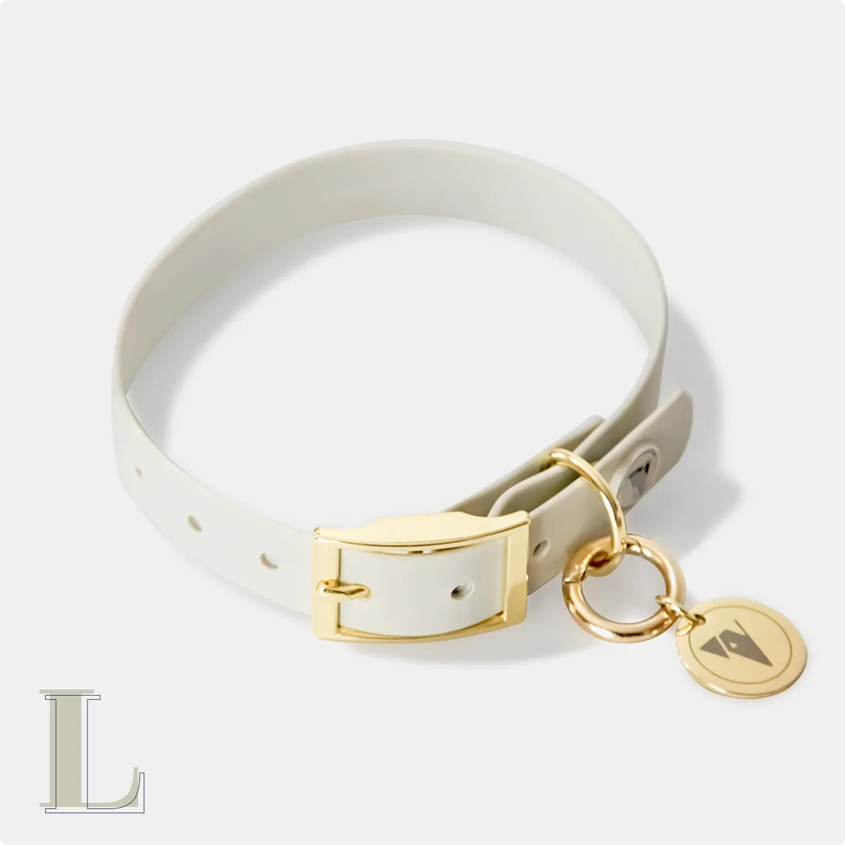 Valgray Splash Proof Adjustable Dog Collar, Bone & Gold, Large