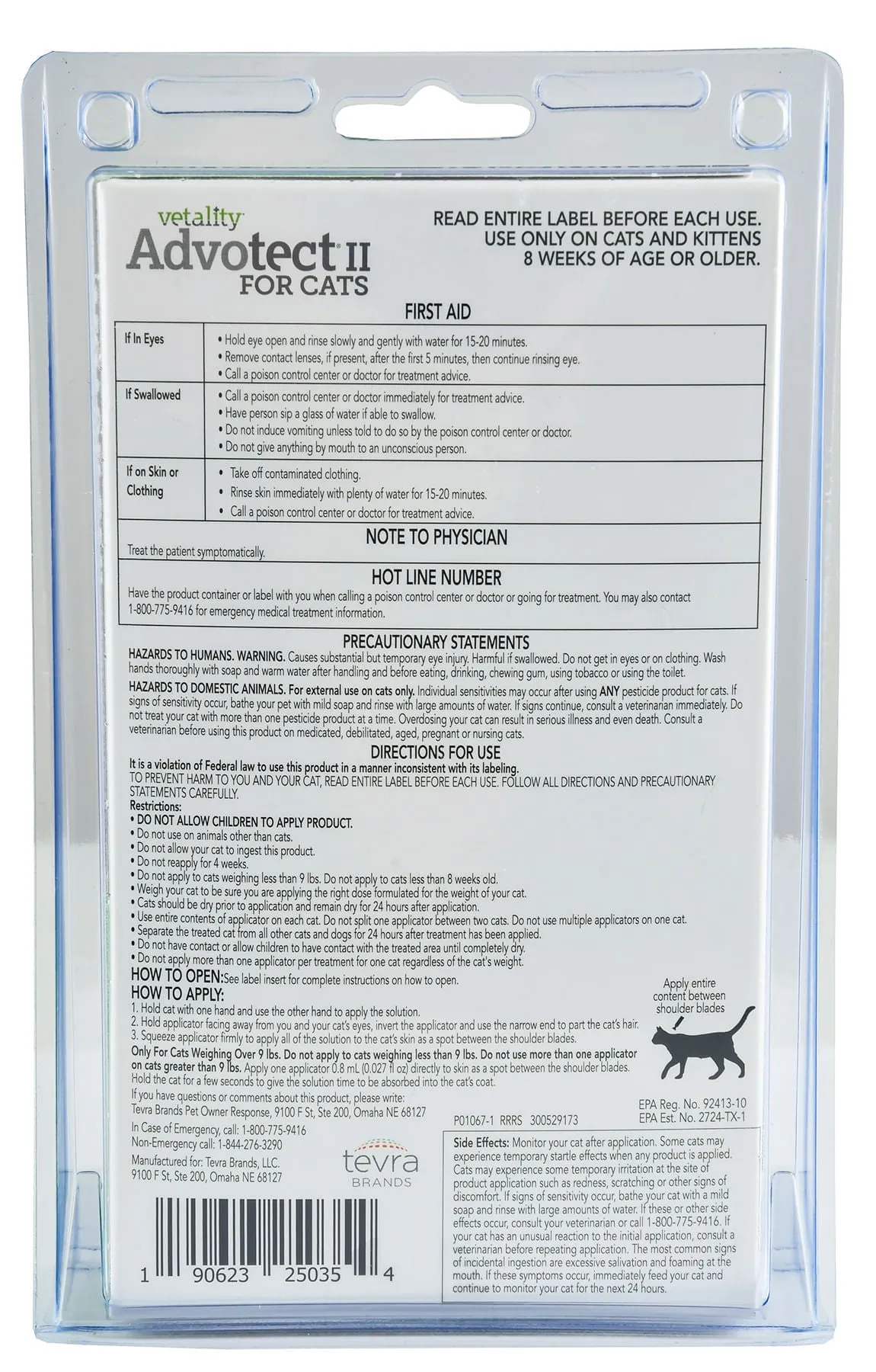Vetality Advotect II for Cats, 6 pack