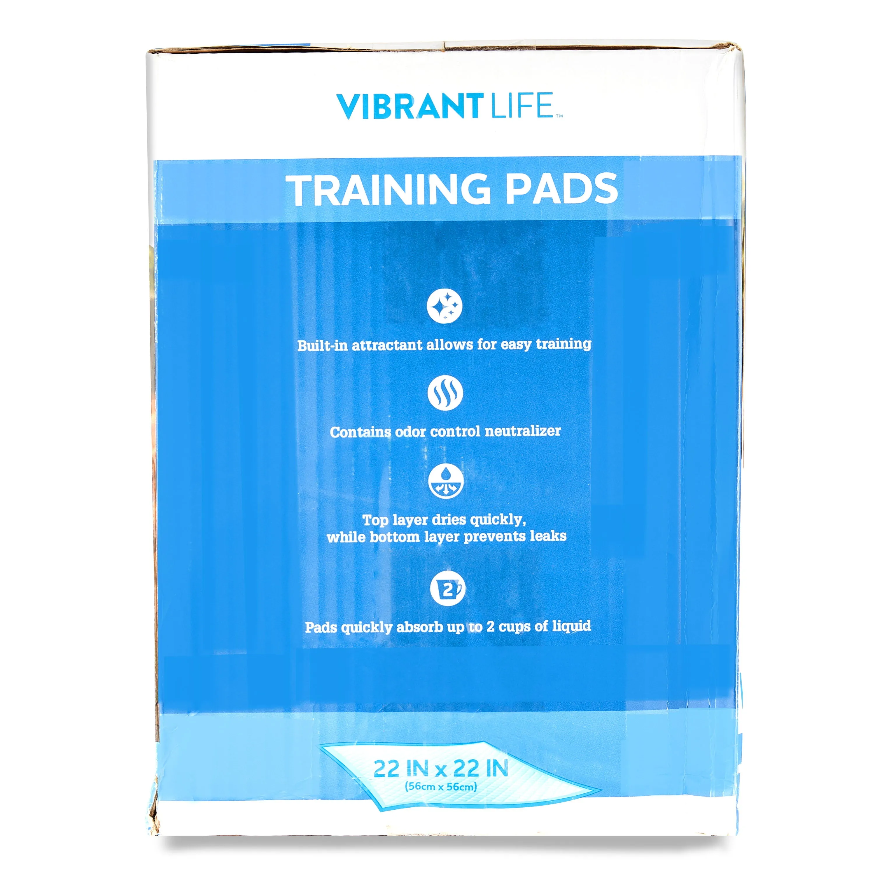 Vibrant Life Training Pads, Large, 22 in x 22 in, 100 Count