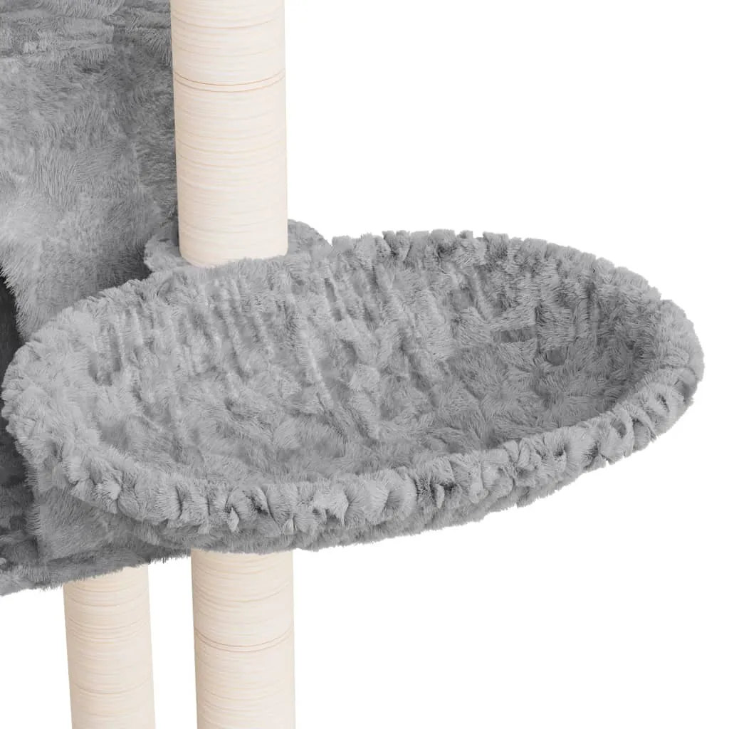 vidaXL Cat Tree with Sisal Scratching Posts Light Grey 108.5 cm
