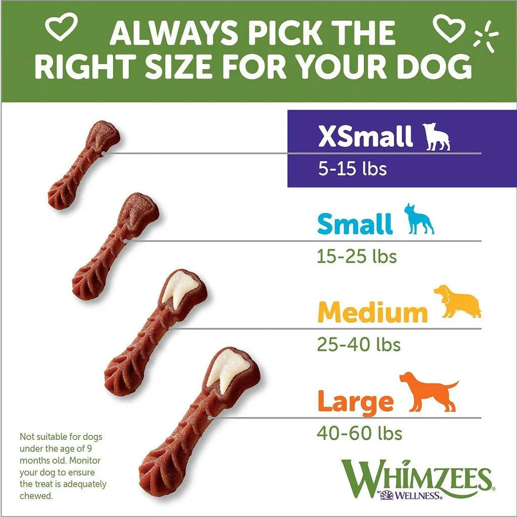 WHIMZEES Brushzees Dental Chews Natural Grain-Free Dental Dog Treats Extra Small (48 count)