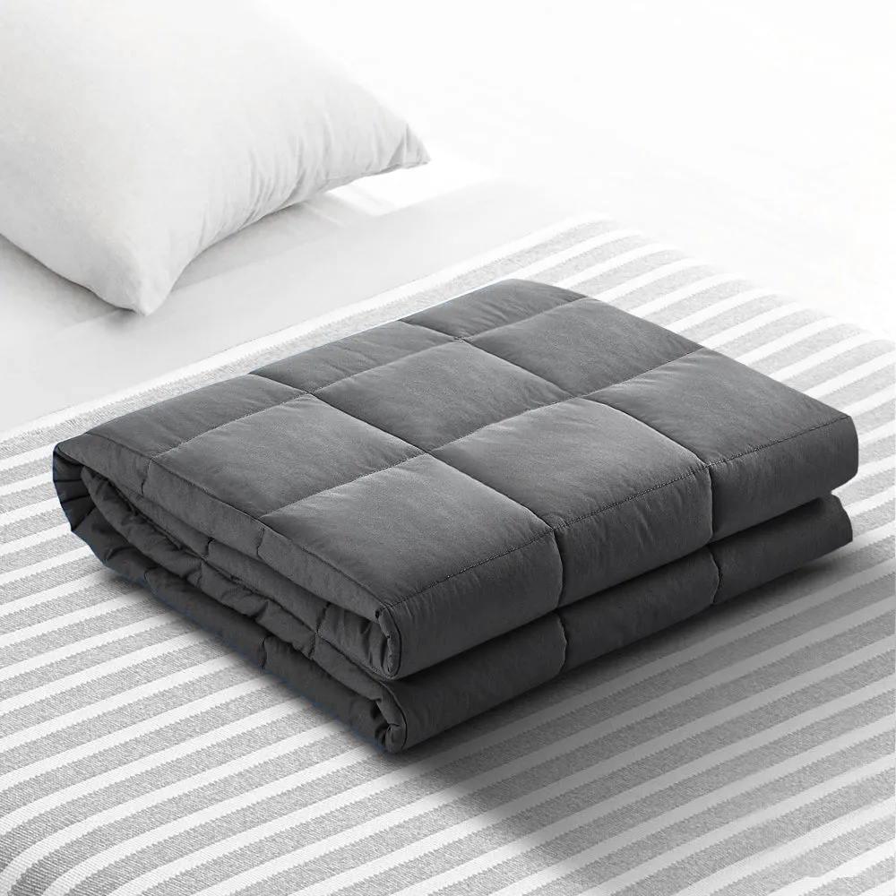 Wrigley Weighted Throw Soft Blanket 11KG Heavy Gravity Adult Deep Sleep Ralax Washable - Dark Grey