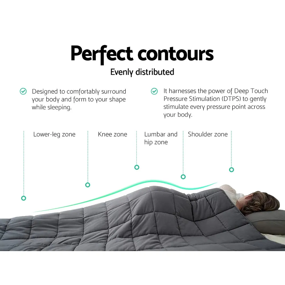 Wrigley Weighted Throw Soft Blanket 11KG Heavy Gravity Adult Deep Sleep Ralax Washable - Dark Grey